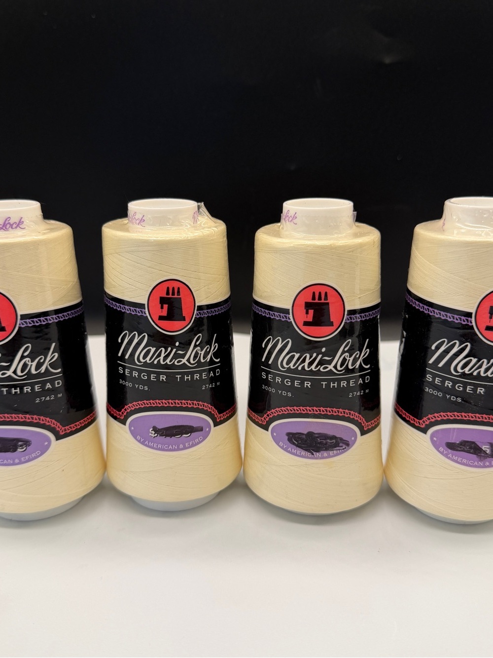 4 Maxi-Lock Serger Thread “Eggshell” Polyester 3000 Yds Cones Overlock Sewing